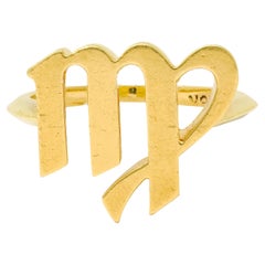 Cartier 1970's 18 Karat Yellow Gold Vintage Virgo Zodiac Ring