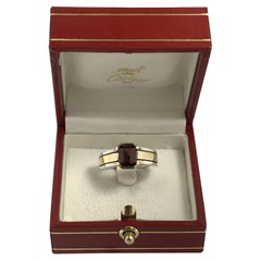 Cartier 1970er Jahre Granat-Ring aus 18 Karat und Silber