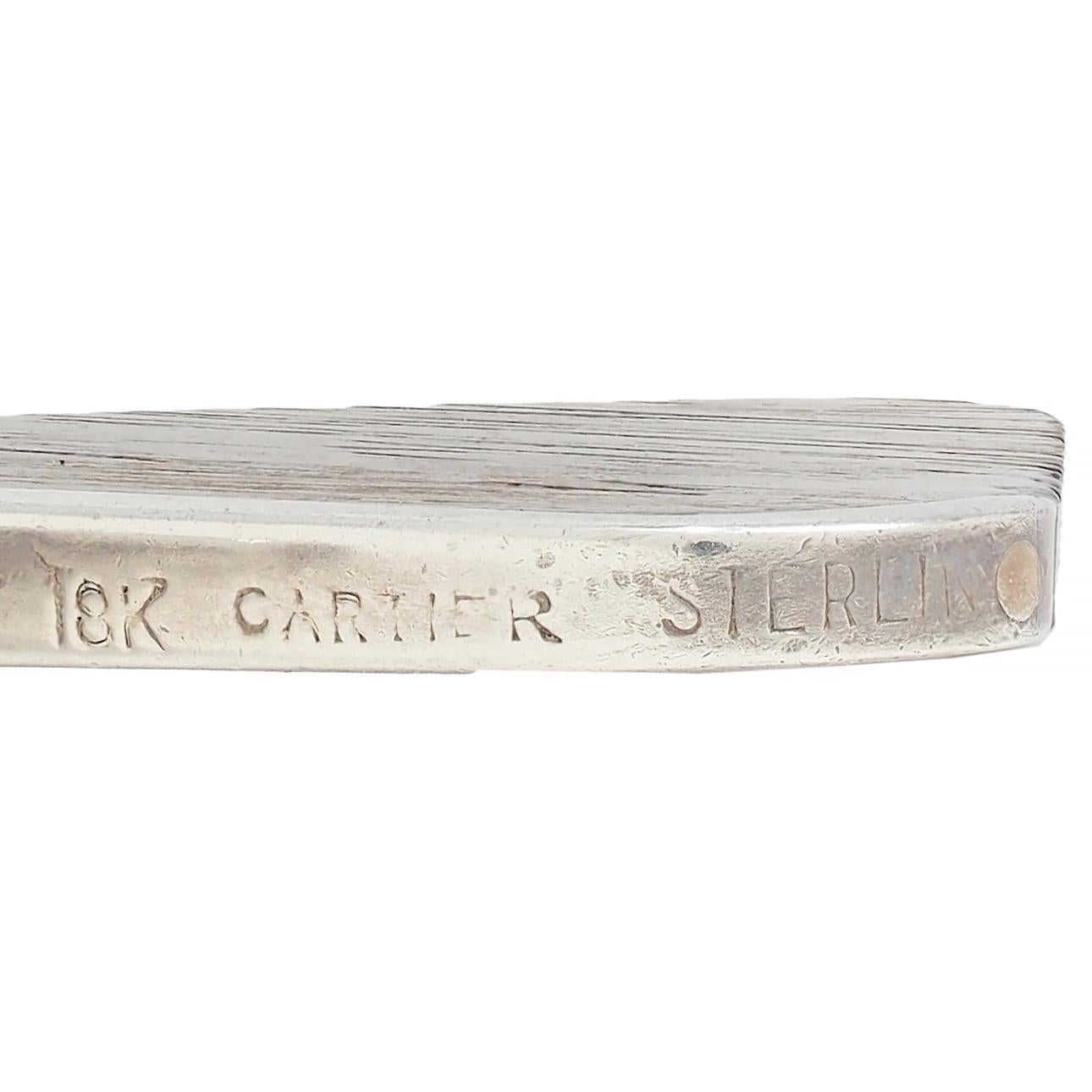 Cartier 1970er Jahre Vintage Einhorn-Anhänger aus geschnitztem Holz und Sterlingsilber 18 Karat Gold im Angebot 2