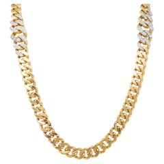 Cartier 1970's Diamond 18 Karat Gold Vintage Curb Link Chain Bracelet Necklace