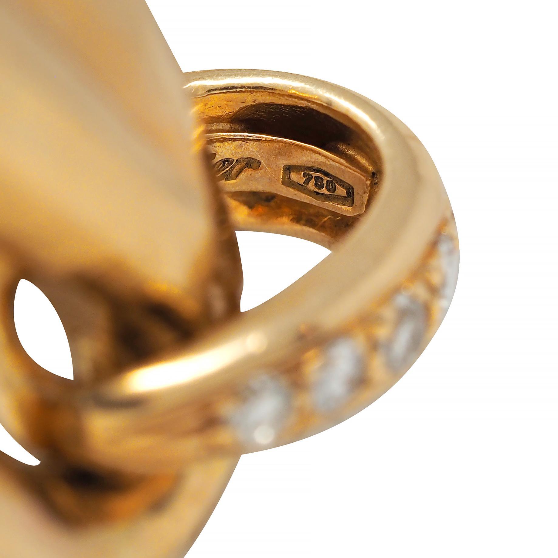 Cartier 1970's Diamond 18 Karat Yellow Gold Vintage Hanging Panthère Pendant 3
