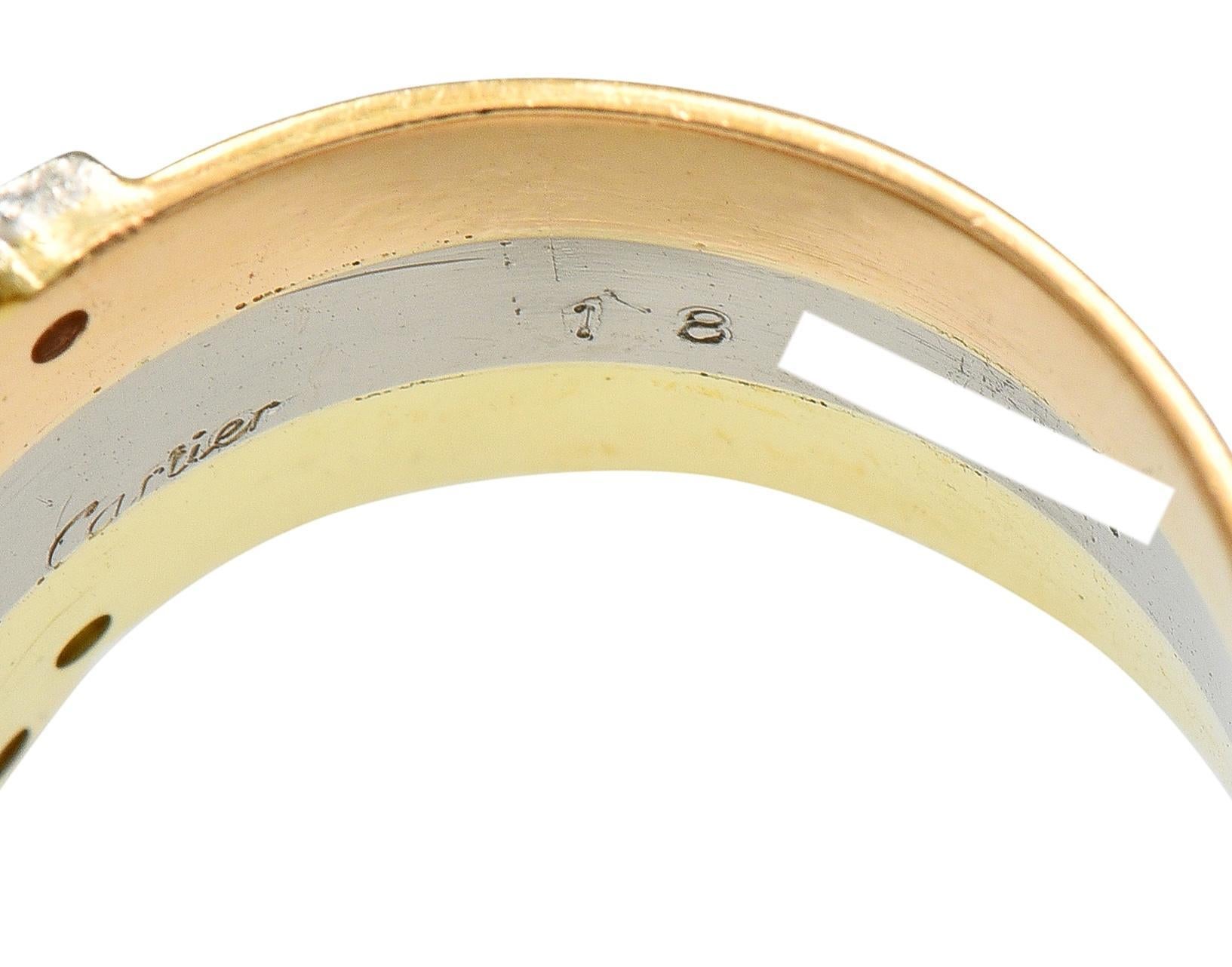 Cartier 1970 Diamante Platino 18 Carati Tri-Oro Vintage Anello C.C. in vendita 1
