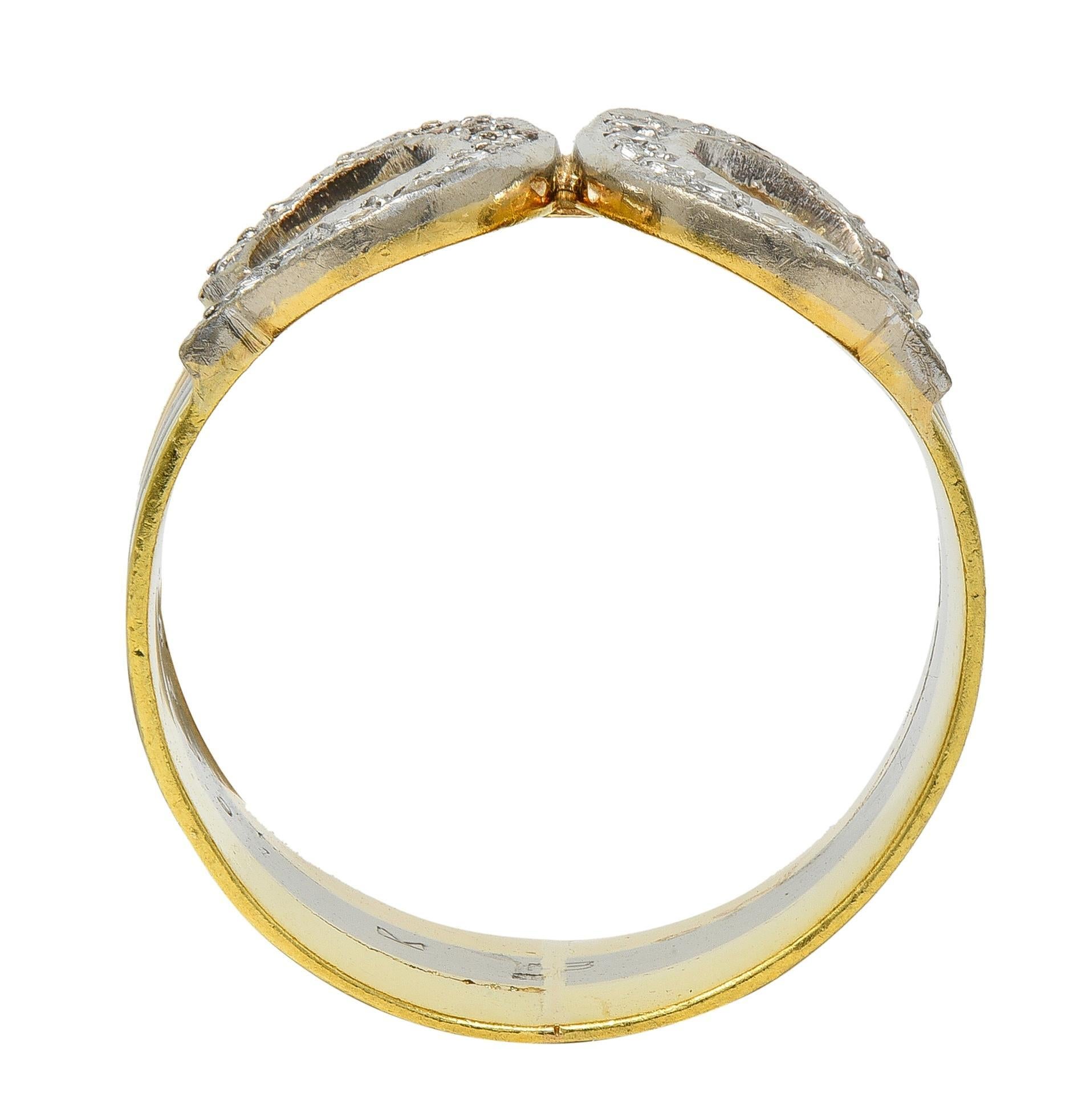 Cartier 1970 Diamante Platino 18 Carati Tri-Oro Vintage Anello C.C. in vendita 3