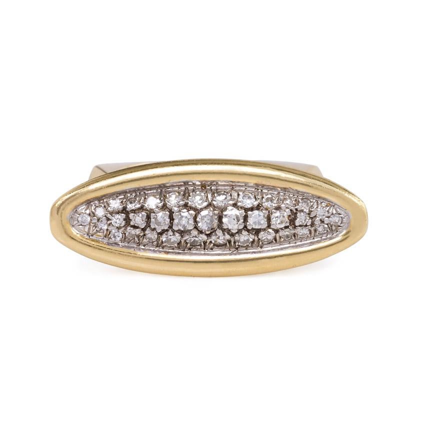 Modernist Cartier 1970s Gold and Diamond Sculptural Ring