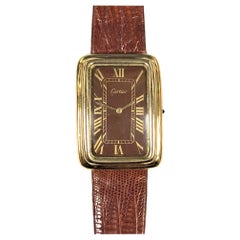 Cartier 1970s Large Stepped Case Mechanical Wristwatch