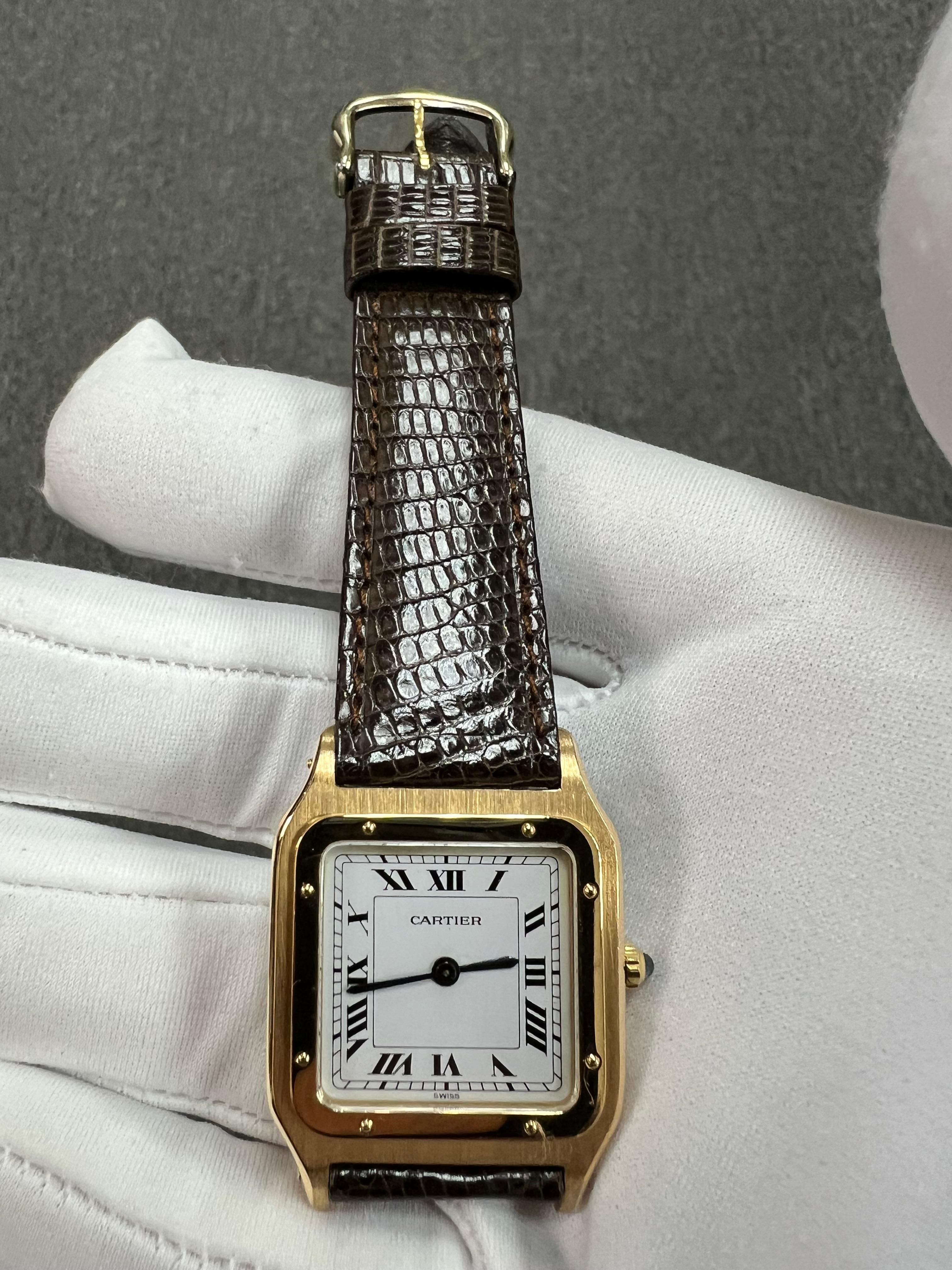 Cartier 1970s Santos Dumont 18k Yellow Gold Wristwatch 7