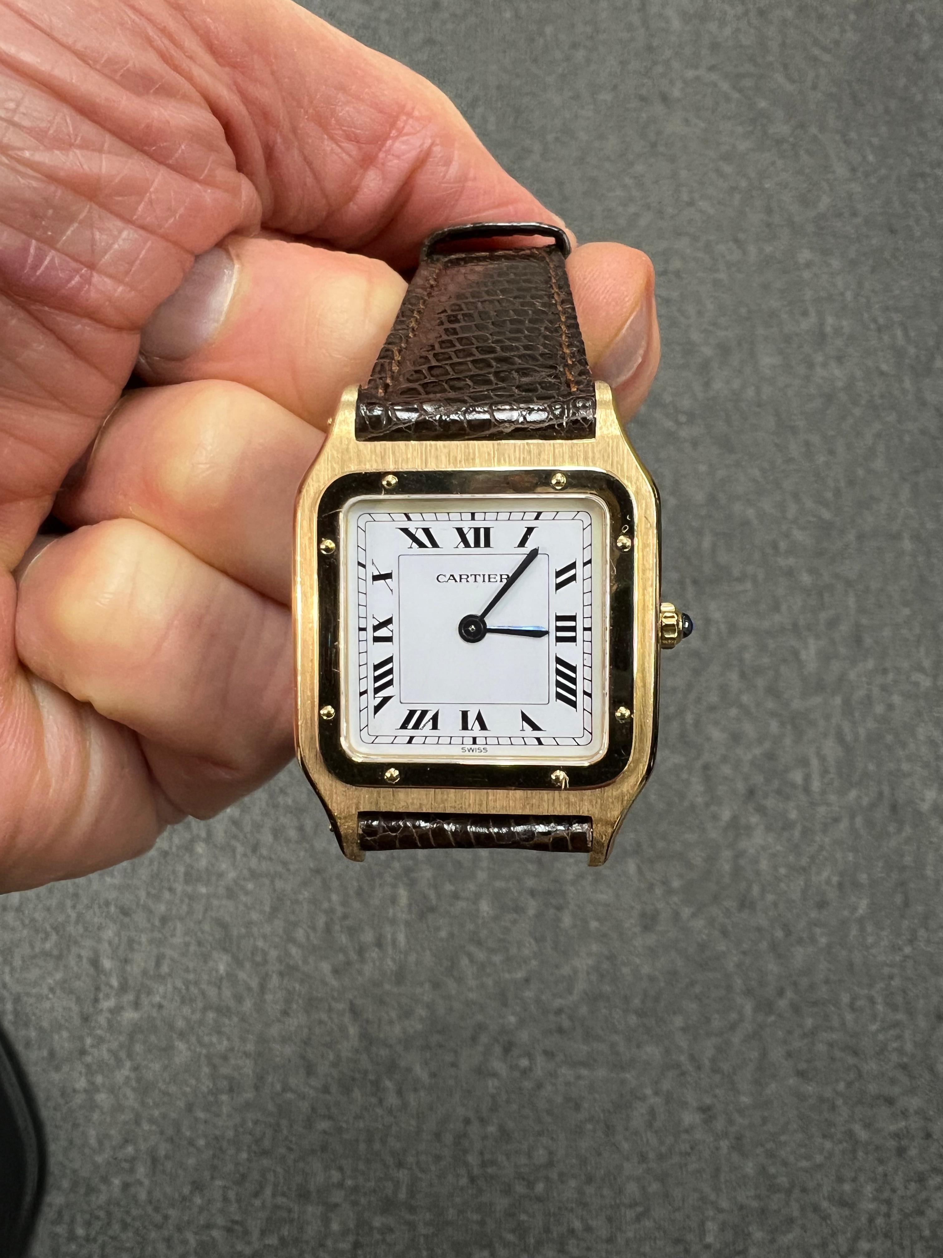 Cartier 1970s Santos Dumont 18k Yellow Gold Wristwatch 8