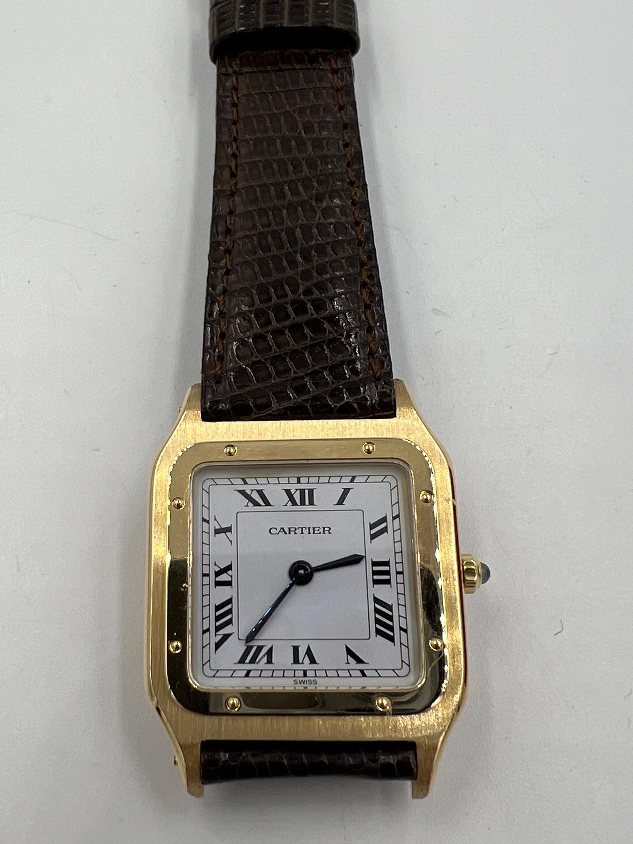 Cartier 1970s Santos Dumont 18k Yellow Gold Wristwatch 1