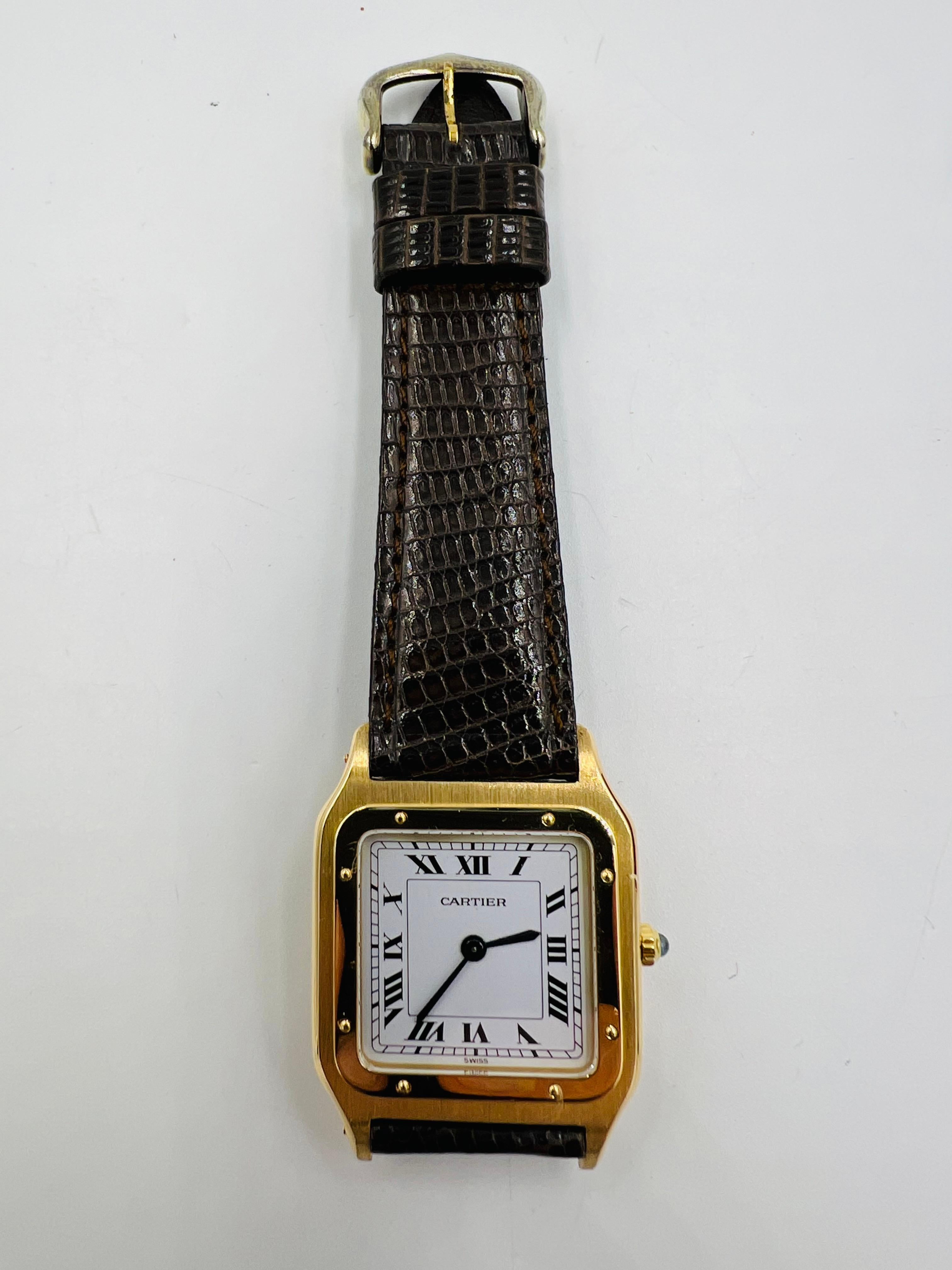 Cartier 1970s Santos Dumont 18k Yellow Gold Wristwatch 2