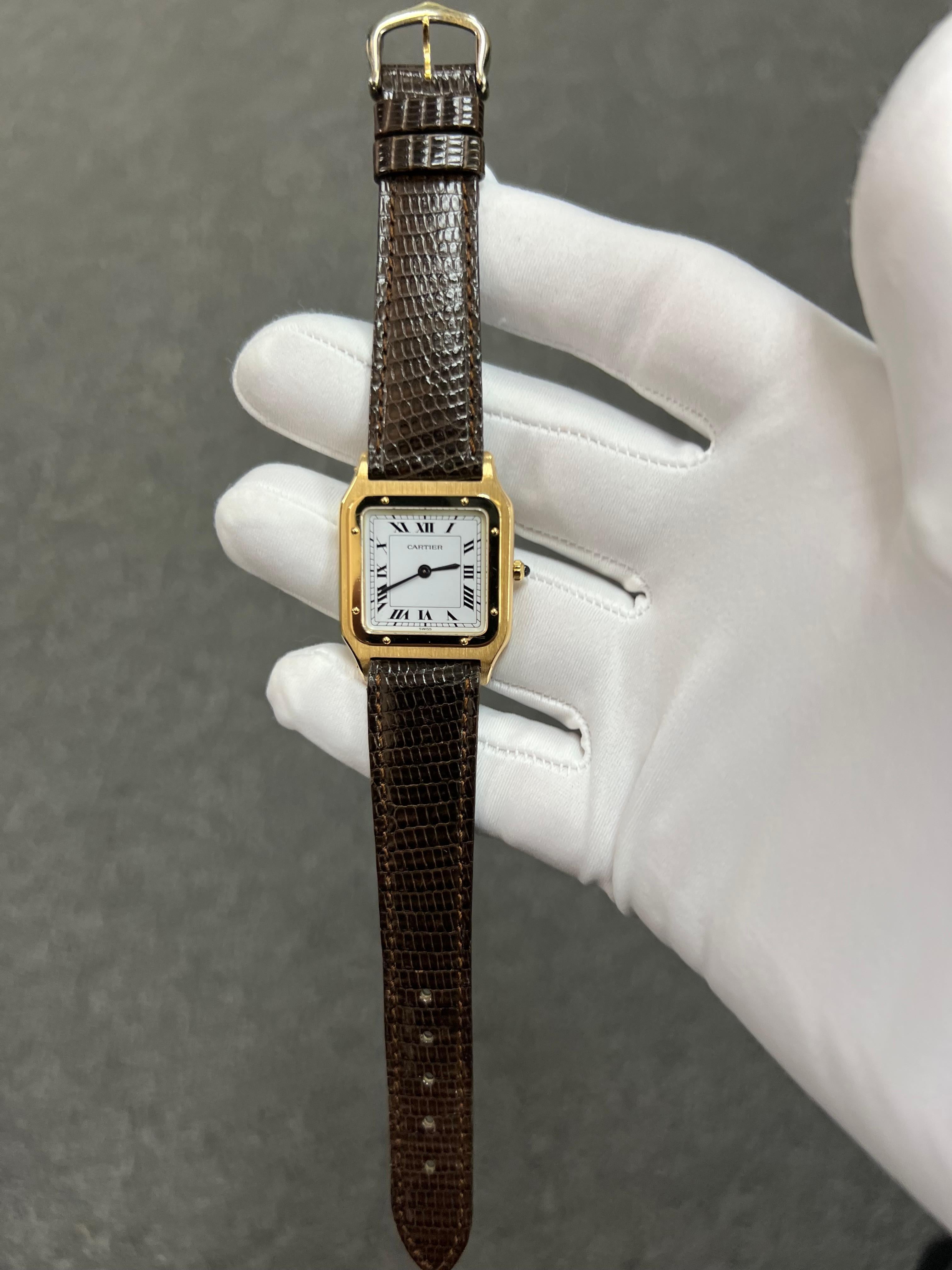 Cartier 1970s Santos Dumont 18k Yellow Gold Wristwatch 4