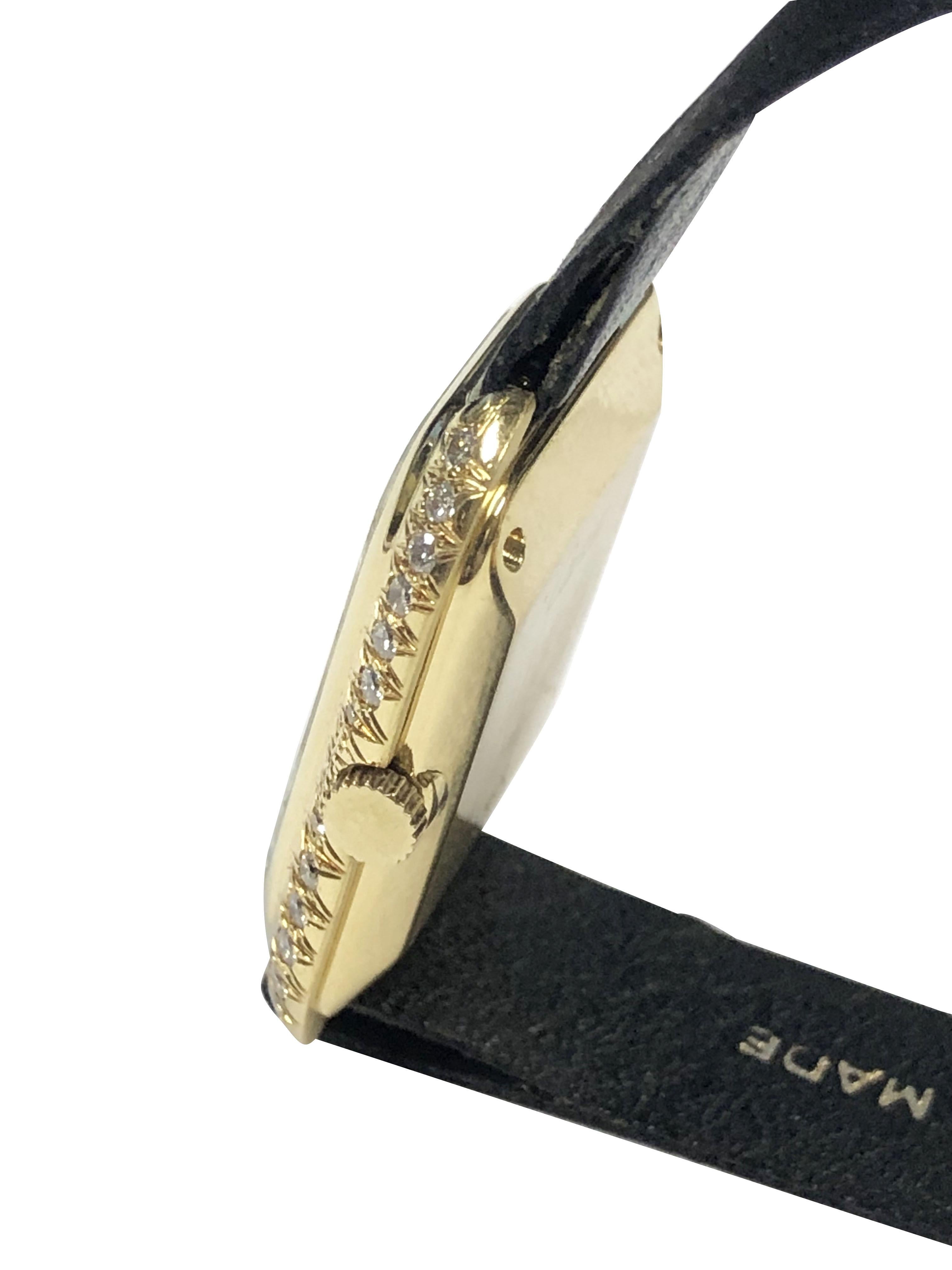Montre-bracelet mécanique pour dames en or jaune et diamants, rare, de Cartier, datant des années 1970 Excellent état - En vente à Chicago, IL