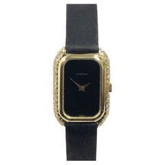 Retro Cartier 1970s Scarce Yellow Gold and Diamond Mechanical Ladies Wrist Watch