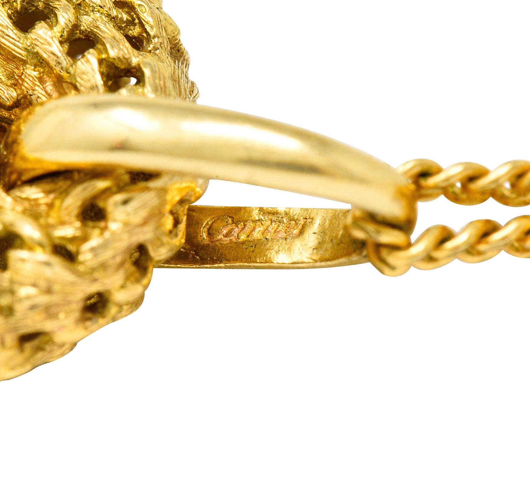 Cartier 1970's Vintage 18 Karat Gold Golden Fleece Ram Pendant Necklace 1
