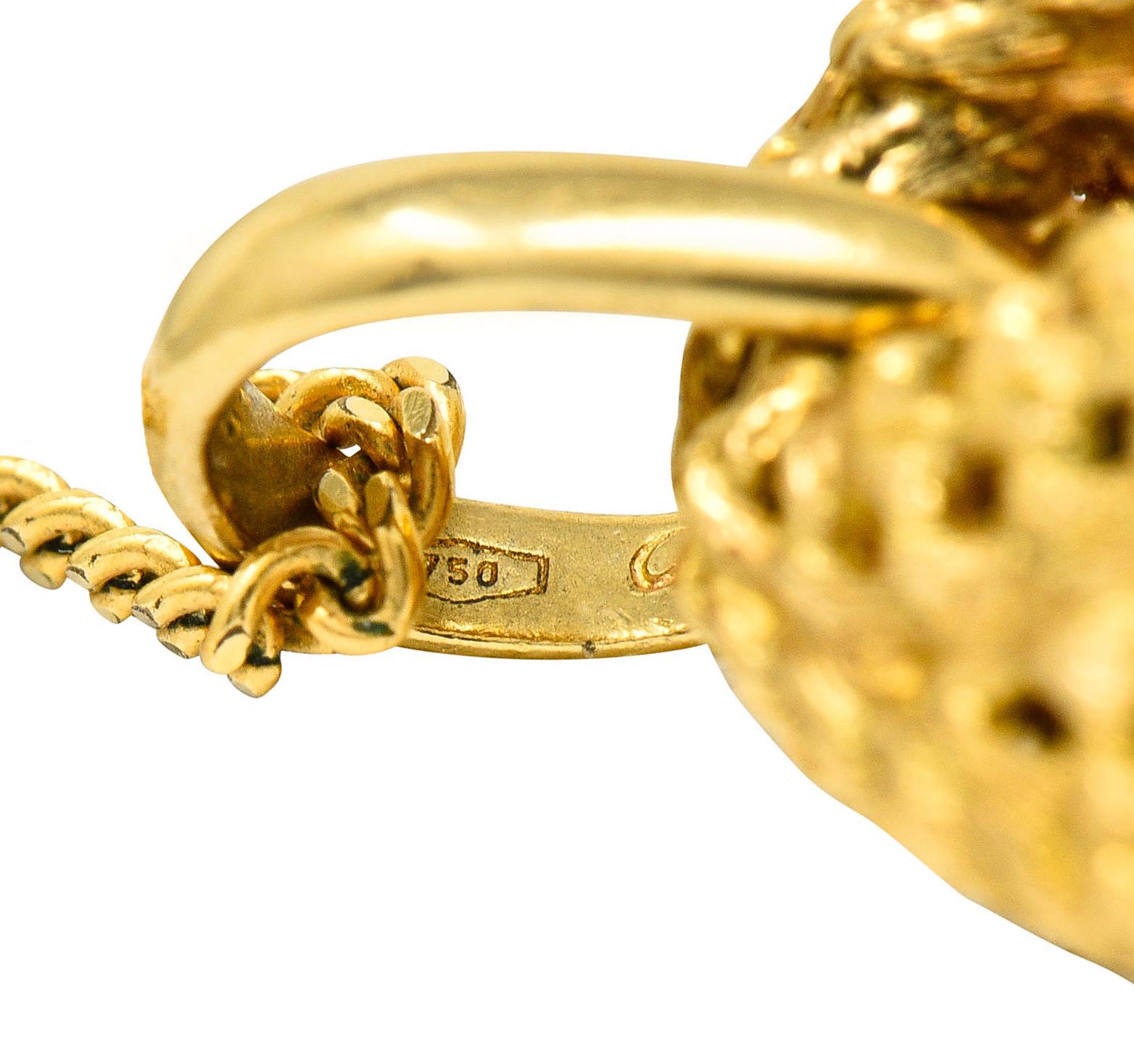 Cartier 1970's Vintage 18 Karat Gold Golden Fleece Ram Pendant Necklace In Excellent Condition In Philadelphia, PA