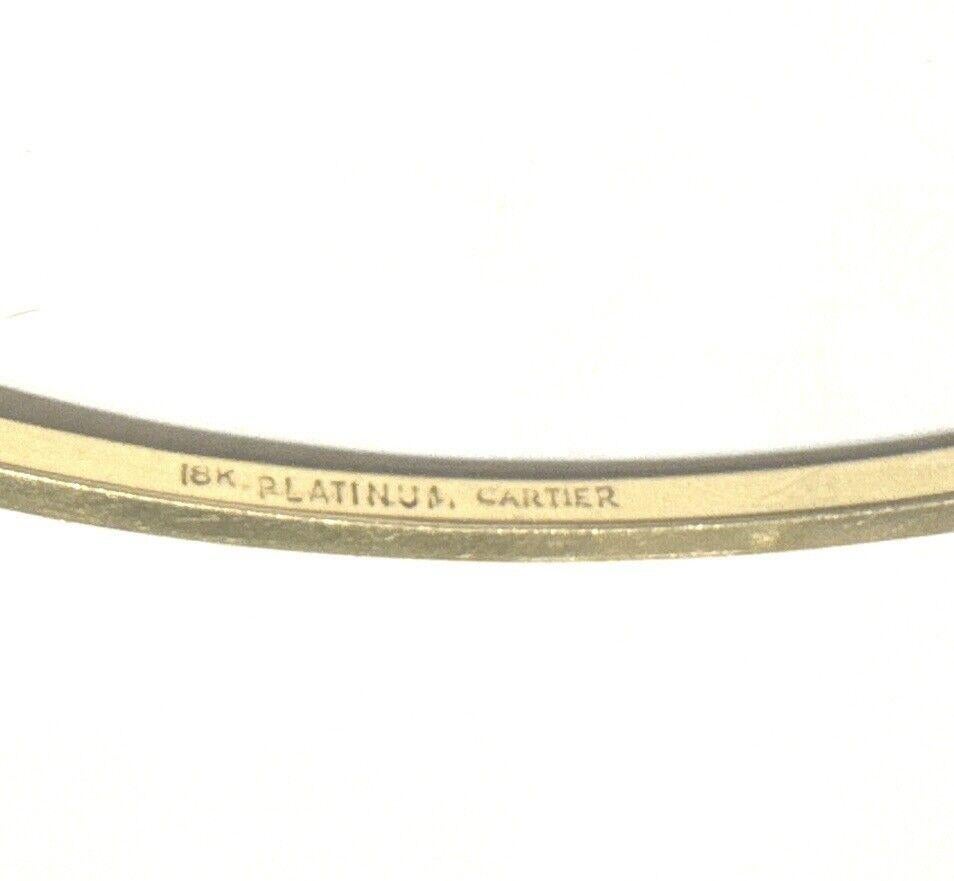 CARTIER 1970er Jahre Vintage 18k YG, Platin & Diamant Logo-Armreif Selten 2