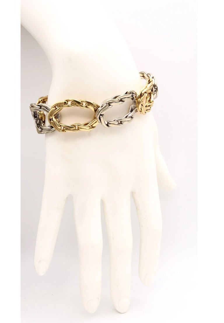 Cartier 1971 London Bracelet With Braided Links In 18Kt Yellow & White Gold For Sale 5