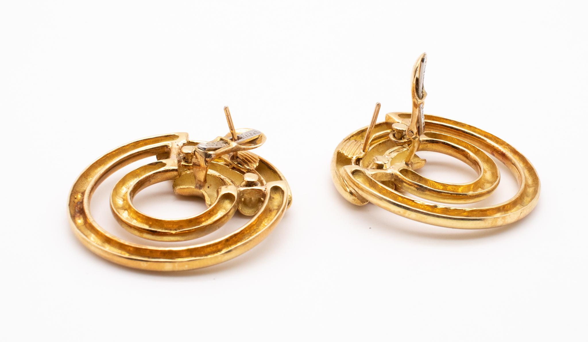 Women's Cartier 1972 Aldo Cipullo Geometric Circled Large Earrings in Solid 18Kt Gold