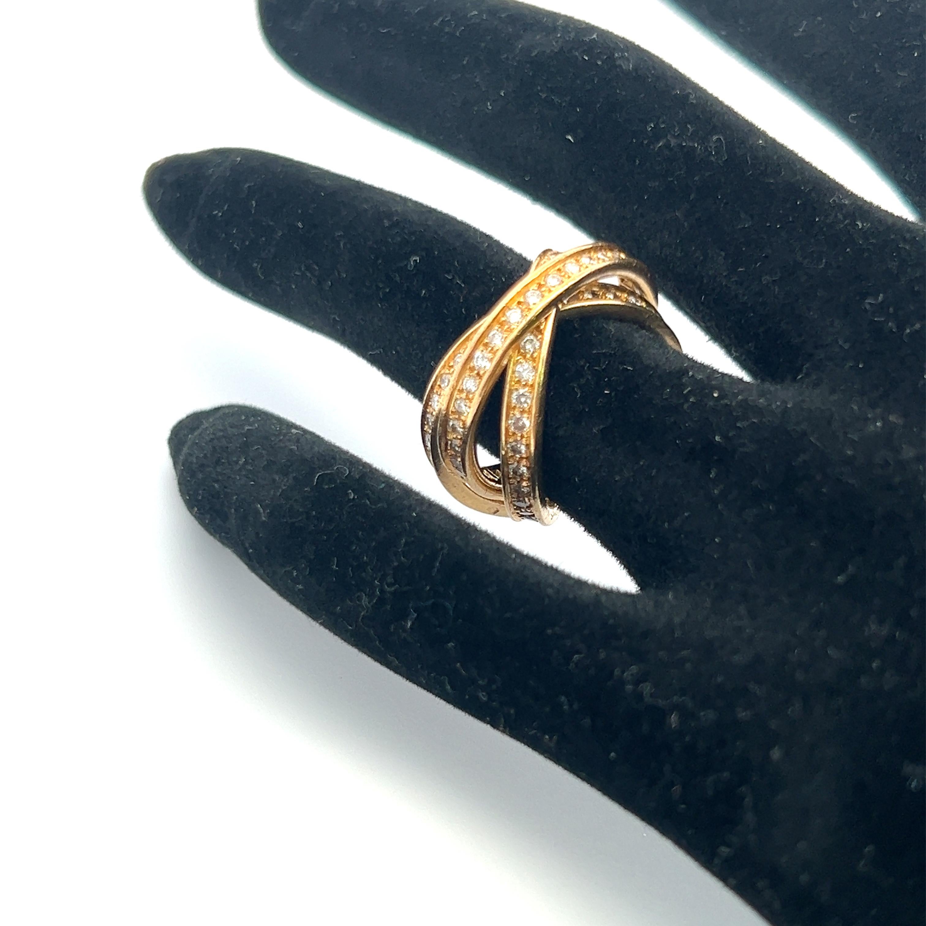 Cartier 1,98 Carati Diamante Rotondo Brillante Oro Giallo 18 Carati Anello Trinità 1