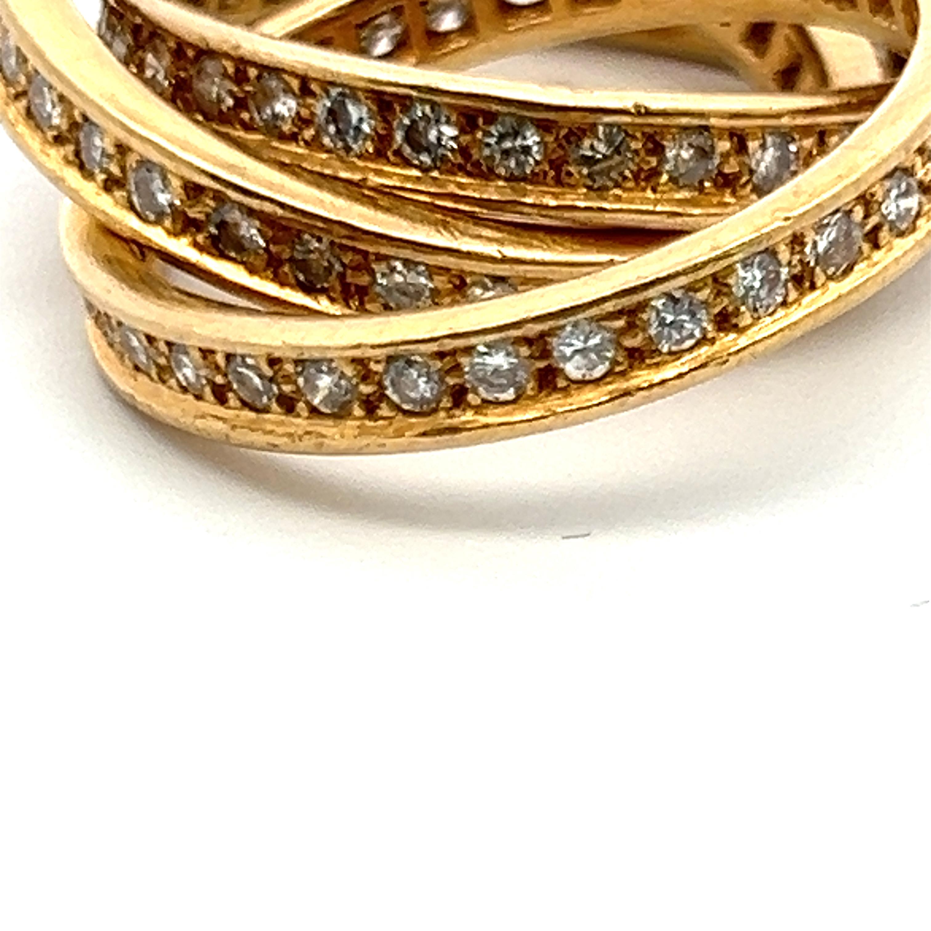Cartier 1,98 Carati Diamante Rotondo Brillante Oro Giallo 18 Carati Anello Trinità 2