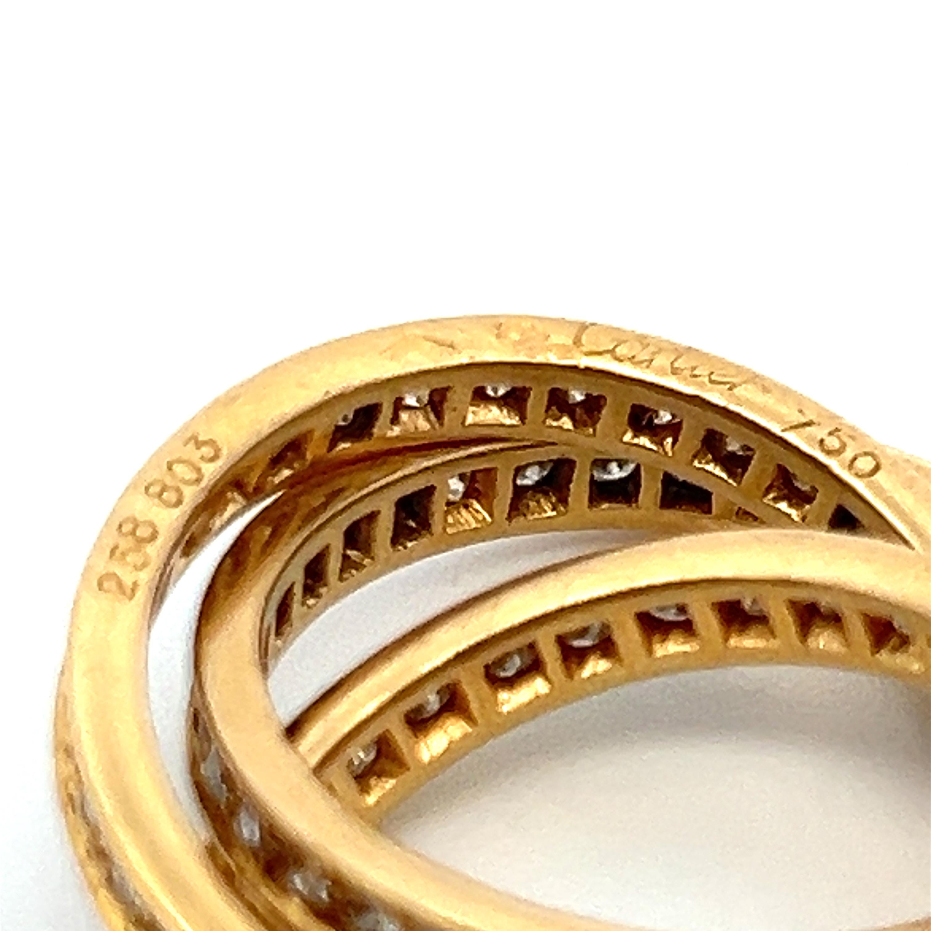 Cartier 1,98 Carati Diamante Rotondo Brillante Oro Giallo 18 Carati Anello Trinità 3