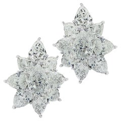  Cartier 19.80 Carat Pear Shape Diamond Cluster Earrings 