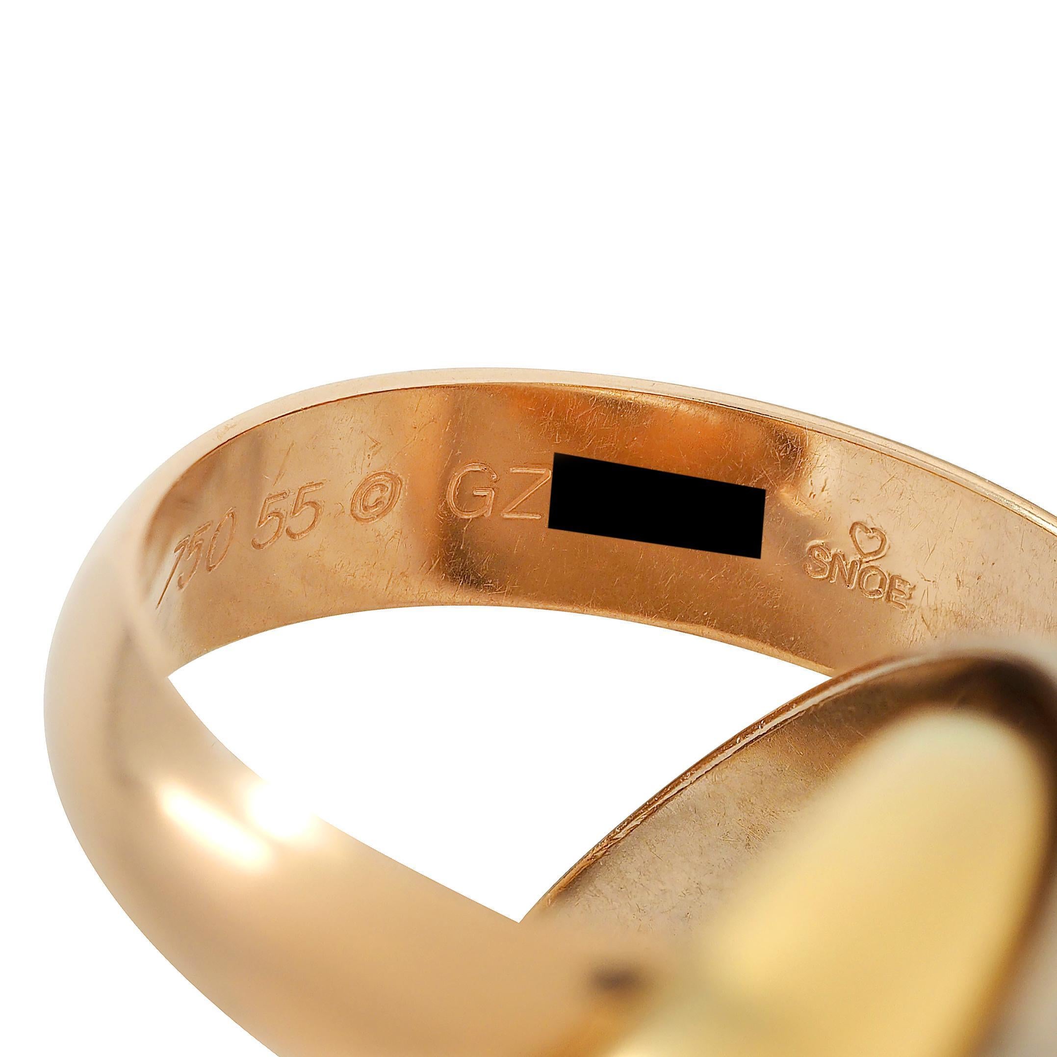 Cartier 1980's 18 Karat Tri-Gold Vintage Trinity Rolling Band Ring For Sale 5