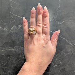 Cartier 1980's 3.00 CTW Diamond 18K Gold Vintage Twisting Pavé Puffy Band Ring