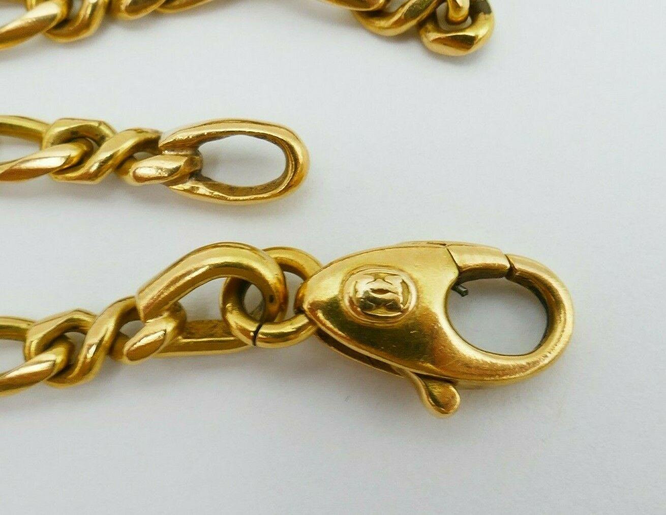 Cartier 1980s Figaro Link Gold Chain Necklace In Excellent Condition In Beverly Hills, CA