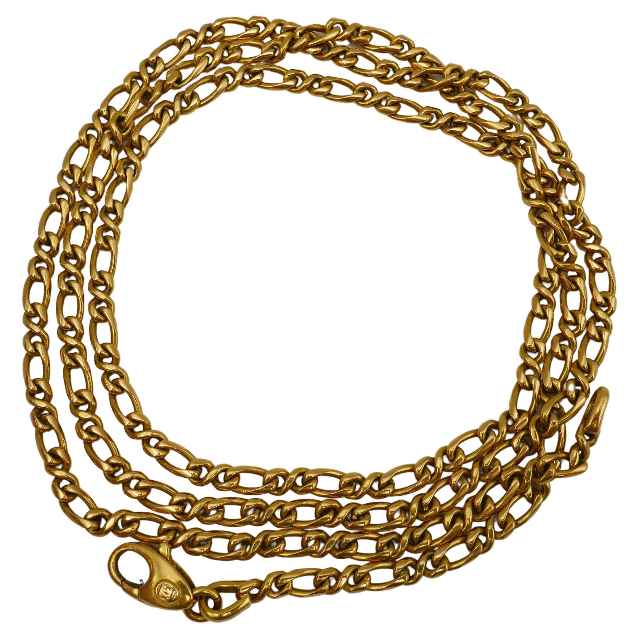 Women's or Men's Cartier 1980s Figaro Link Gold Chain Necklace
