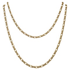Retro Cartier 1980s Figaro Link Gold Chain Necklace