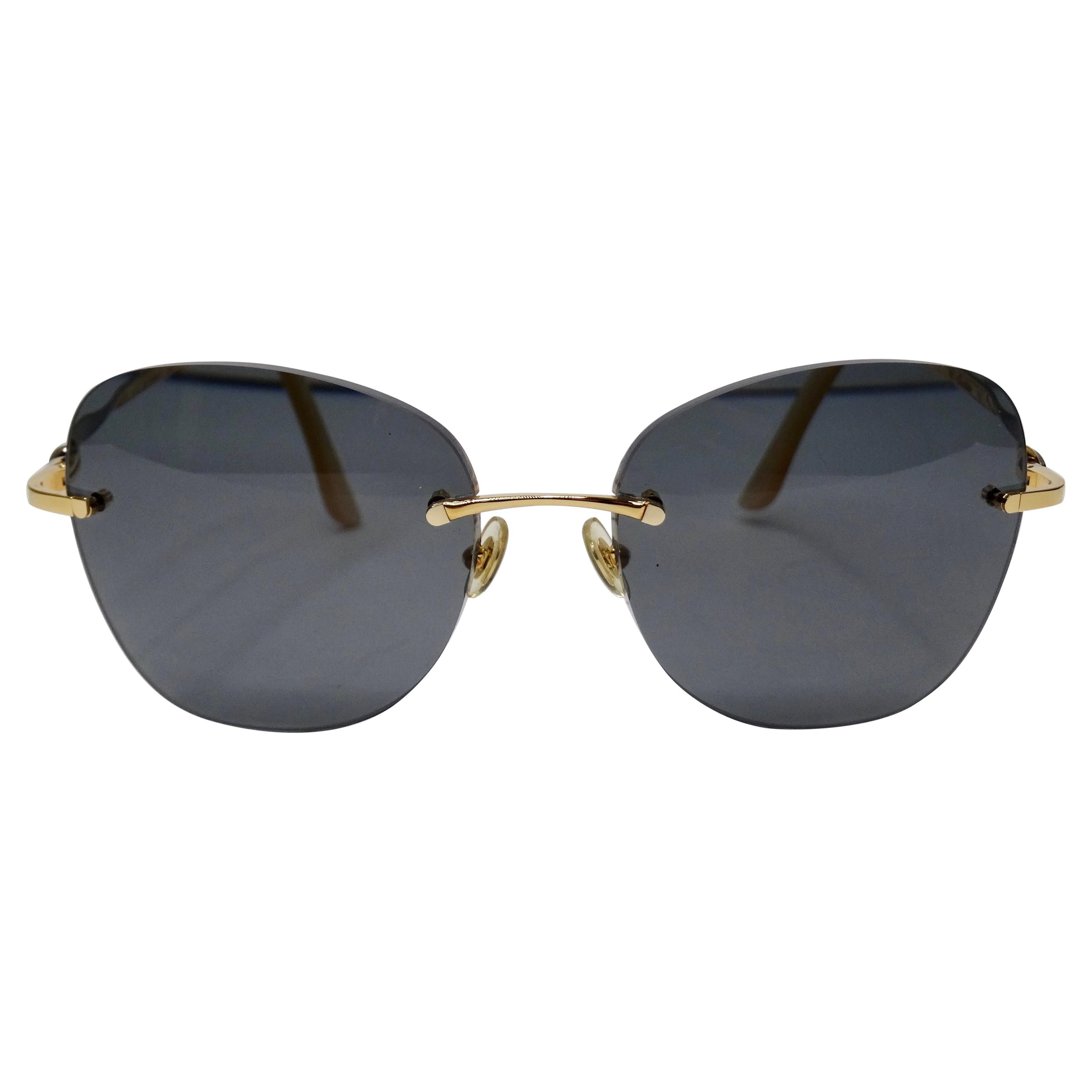 Cartier 1980s Rimless Sunglasses 
