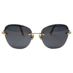 Retro Cartier 1980s Rimless Sunglasses 
