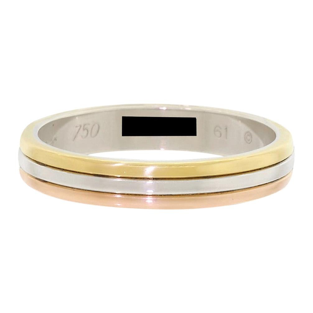 Cartier 1988 18 Karat 750 Gold Tri Color Trinity Wedding Band Ring