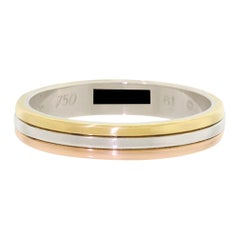 Vintage Cartier 1988 18 Karat 750 Gold Tri Color Trinity Wedding Band Ring