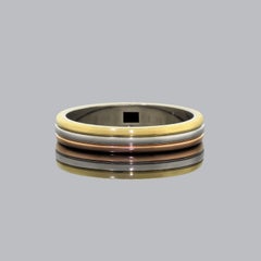 Cartier 1988 18 Karat 750 Gold Tri Color Trinity Wedding Band Ring
