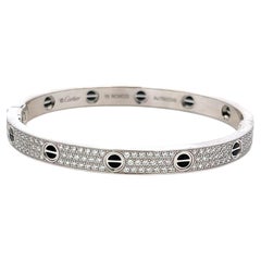Cartier 1,99 Karat runder Brillant Diamant 18K Weißgold Liebe Armband Größe 19