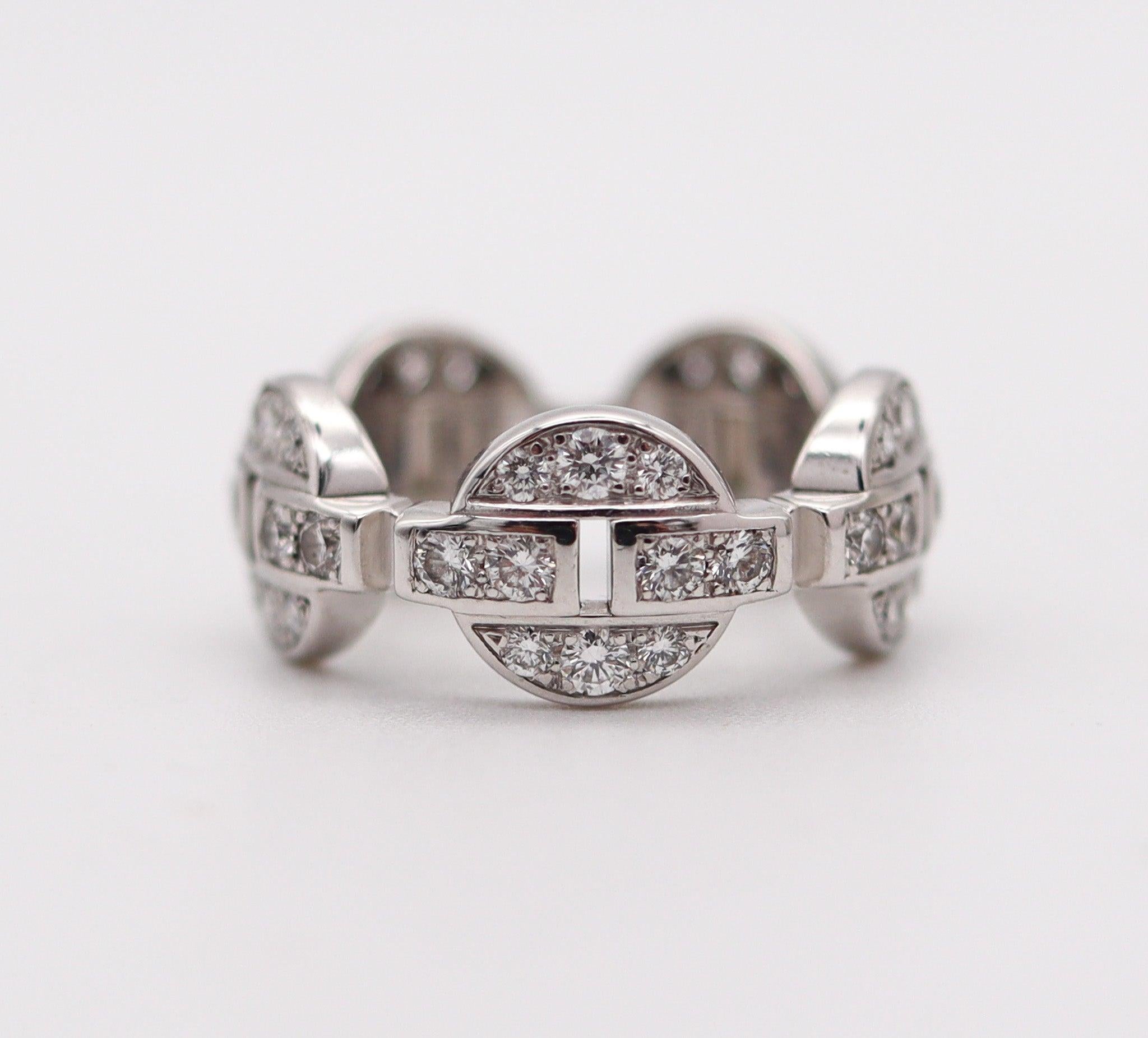 Modernist CARTIER 1990 Himalia Eternity Ring In 18Kt White Gold With 2.0 Carats In Diamond For Sale