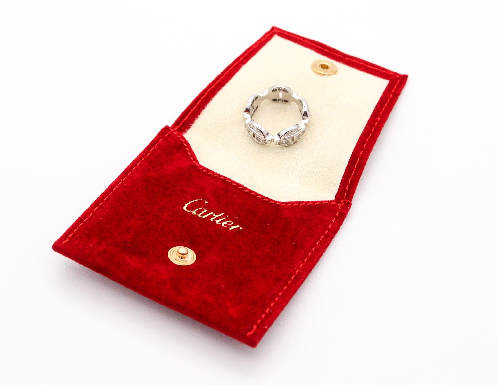 Brilliant Cut CARTIER 1990 Himalia Eternity Ring In 18Kt White Gold With 2.0 Carats In Diamond For Sale