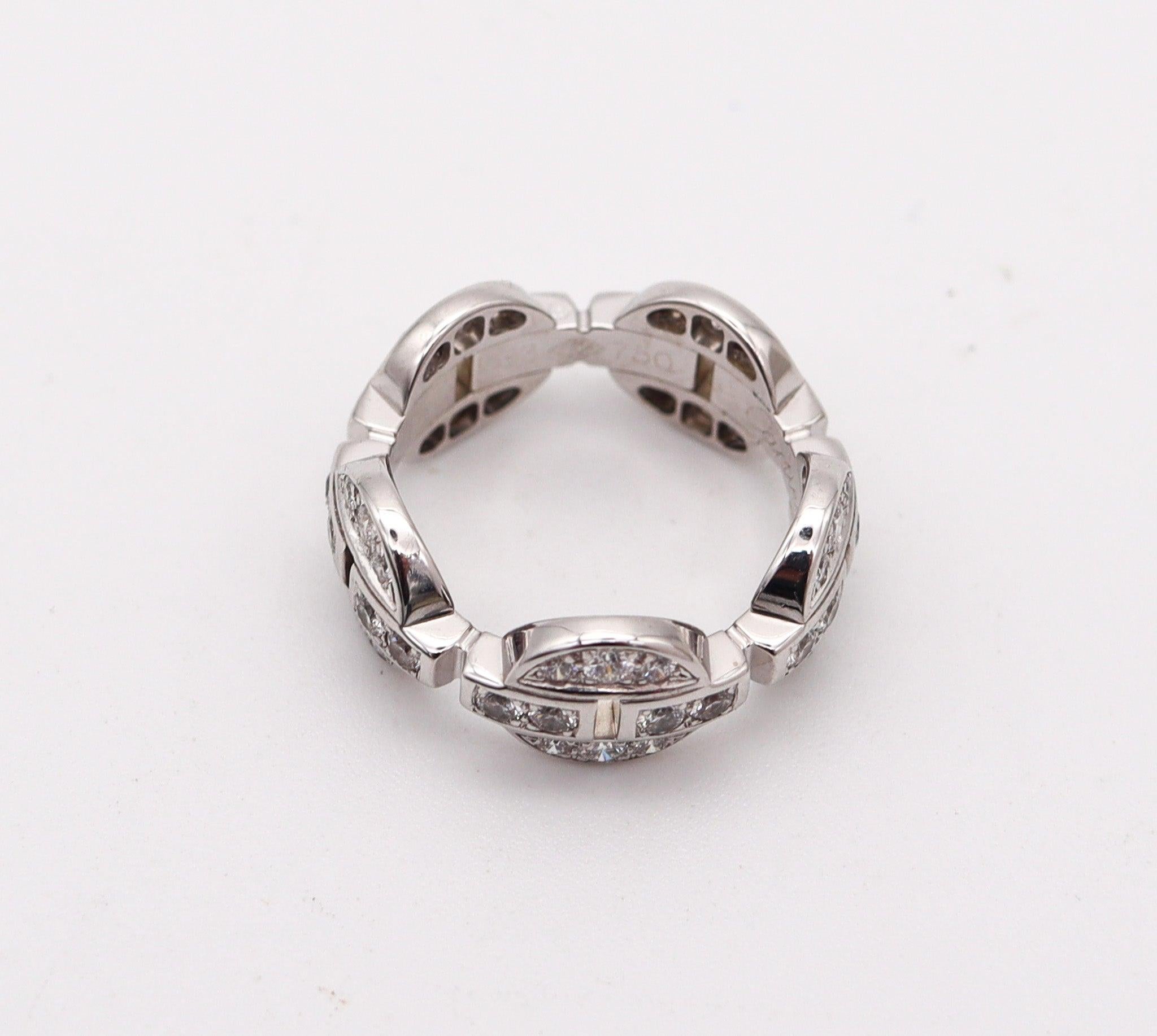 CARTIER 1990 Himalia Eternity Ring In 18Kt White Gold With 2.0 Carats In Diamond In Excellent Condition For Sale In Miami, FL