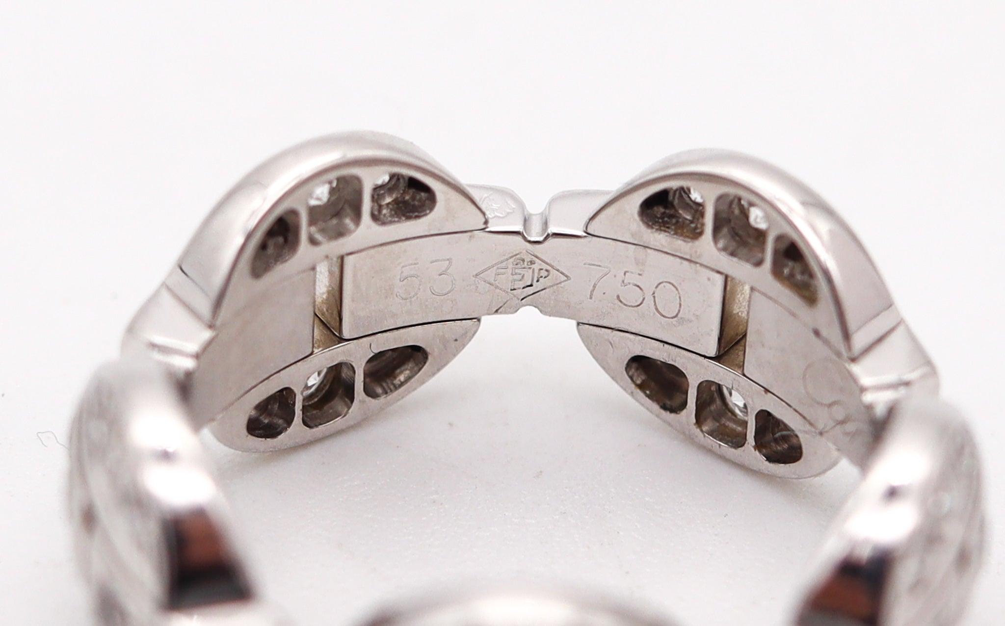 Women's or Men's CARTIER 1990 Himalia Eternity Ring In 18Kt White Gold With 2.0 Carats In Diamond For Sale