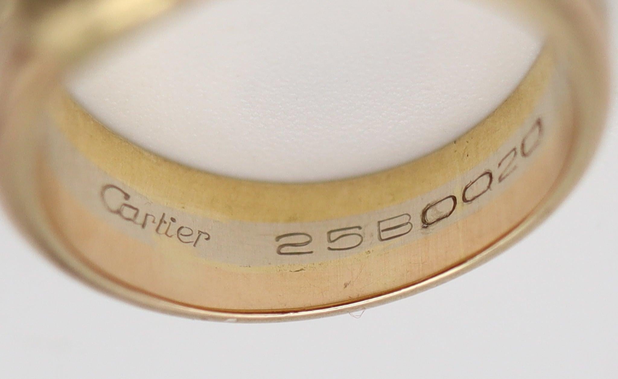 CARTIER 1990 París Anillo Trinidad En Tres Colores De Oro Macizo De 18Kt Y Diamante en Excelente estado para la venta en Miami, FL