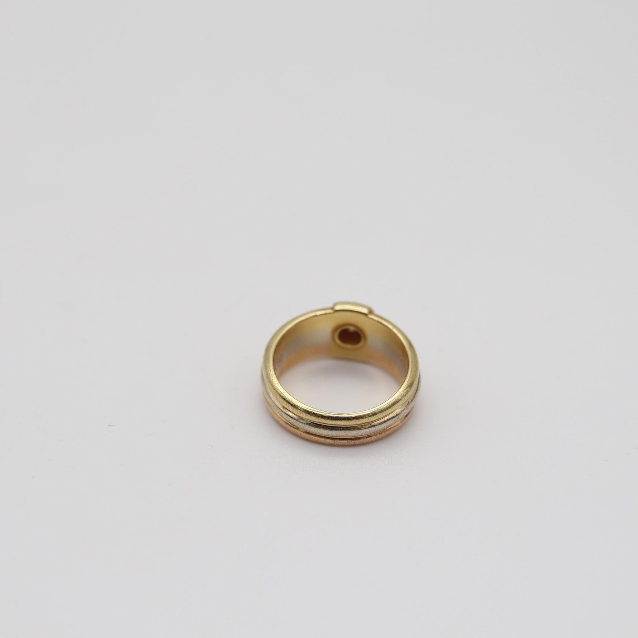 CARTIER 1990 París Anillo Trinidad En Tres Colores De Oro Macizo De 18Kt Y Diamante en venta 2