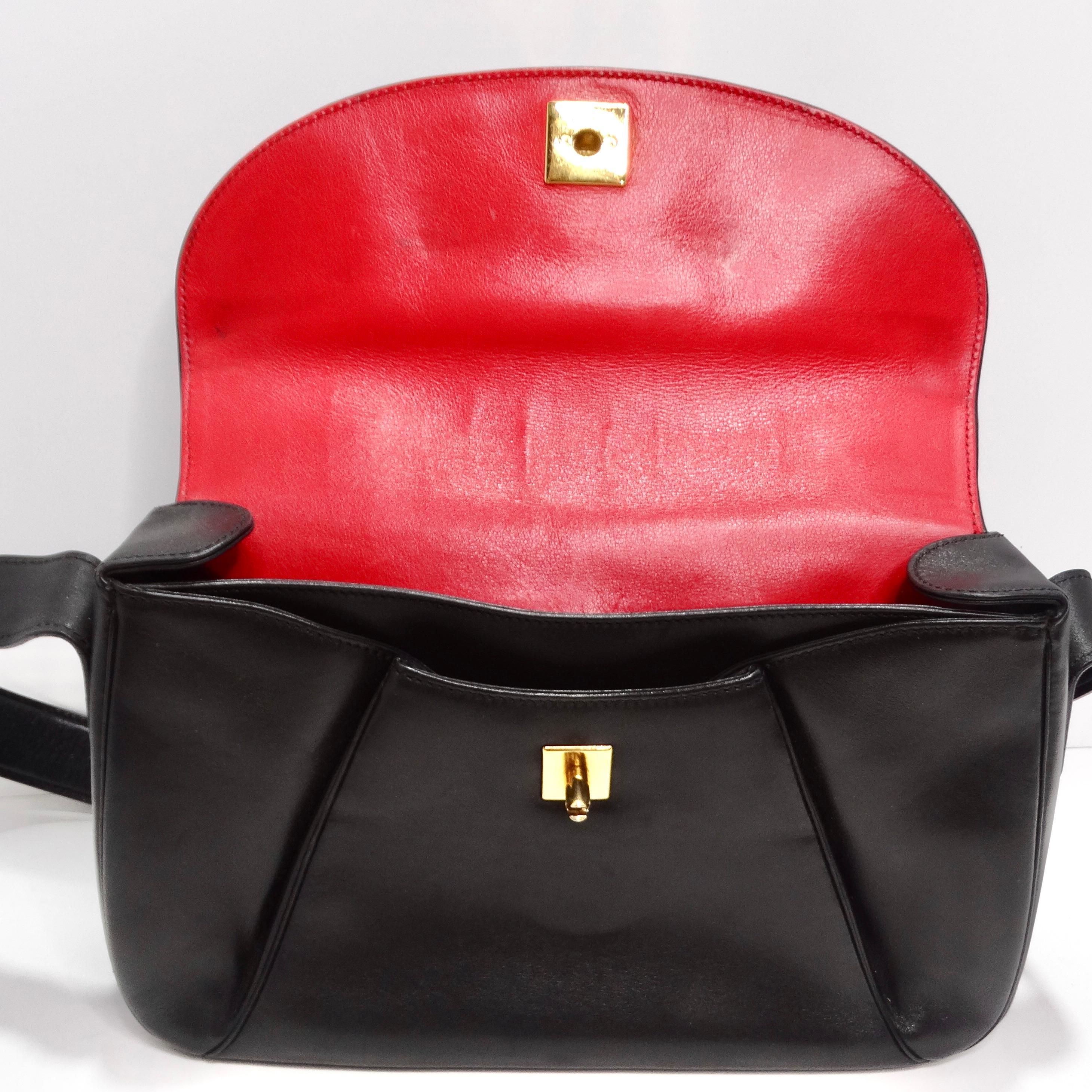 Cartier 1990s Black Leather Classic Panthere Shoulder Bag For Sale 9