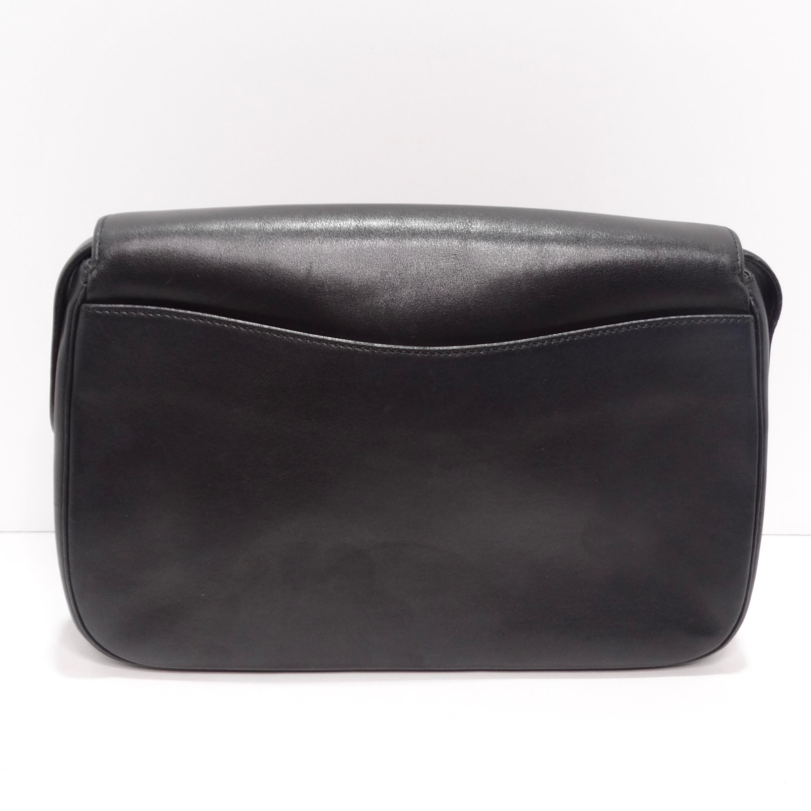 Cartier 1990s Black Leather Classic Panthere Shoulder Bag For Sale 3
