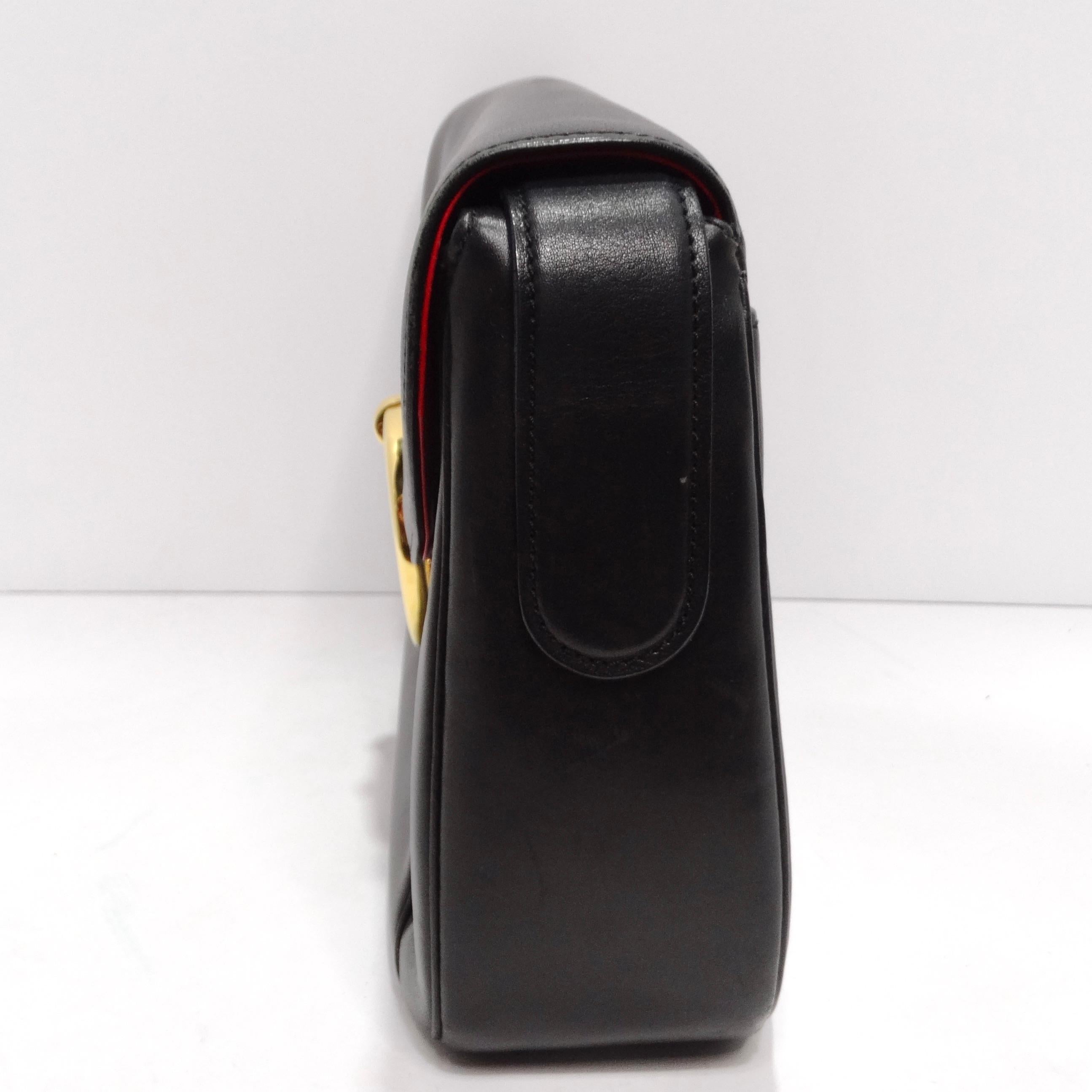 Cartier 1990s Black Leather Classic Panthere Shoulder Bag For Sale 4