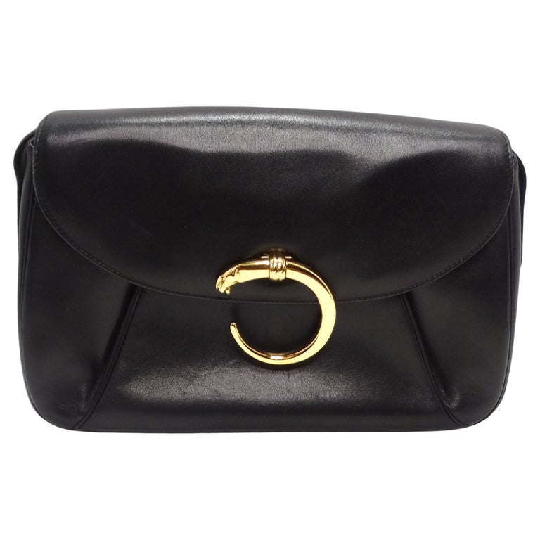 Cartier 1990s Black Leather Classic Panthere Shoulder Bag For Sale at  1stDibs