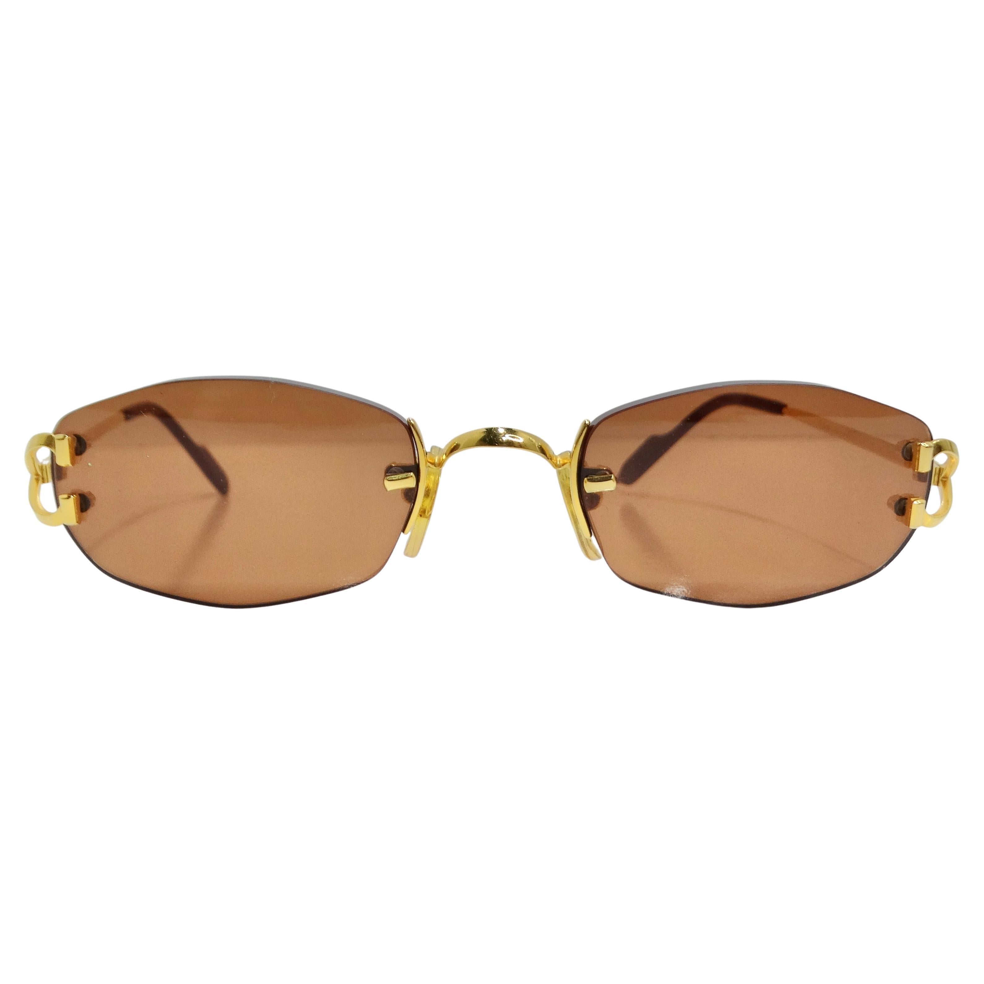Cartier 1990er Jahre Goldfarbene Capri-Sonnenbrille