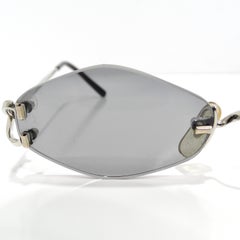 Lunettes de soleil sans monture Cartier 1990 A Silver Tone