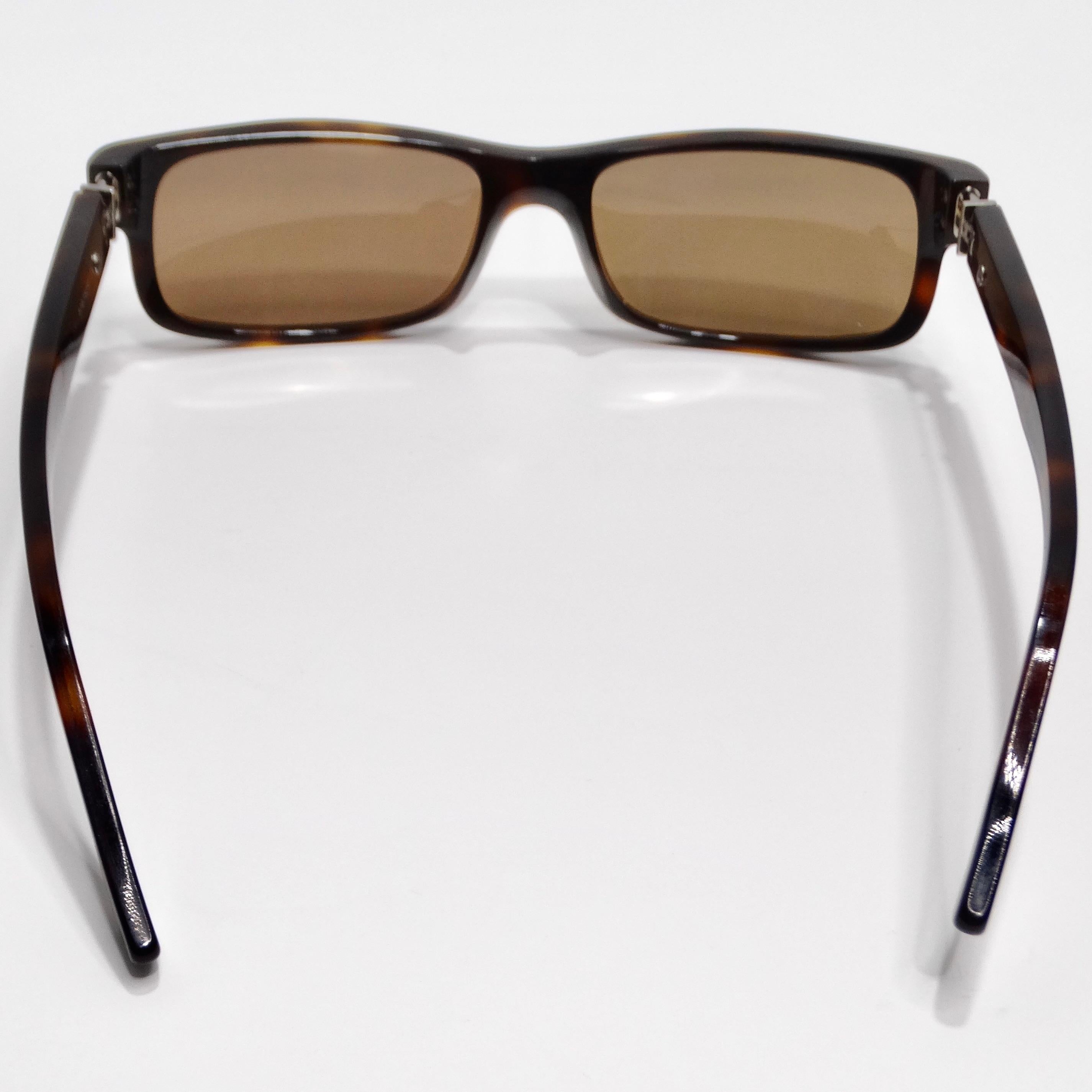 Cartier 1990s Square Frame Tortoise Shell Sunglasses For Sale 2