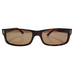 Cartier 1990s Square Frame Tortoise Shell Sunglasses